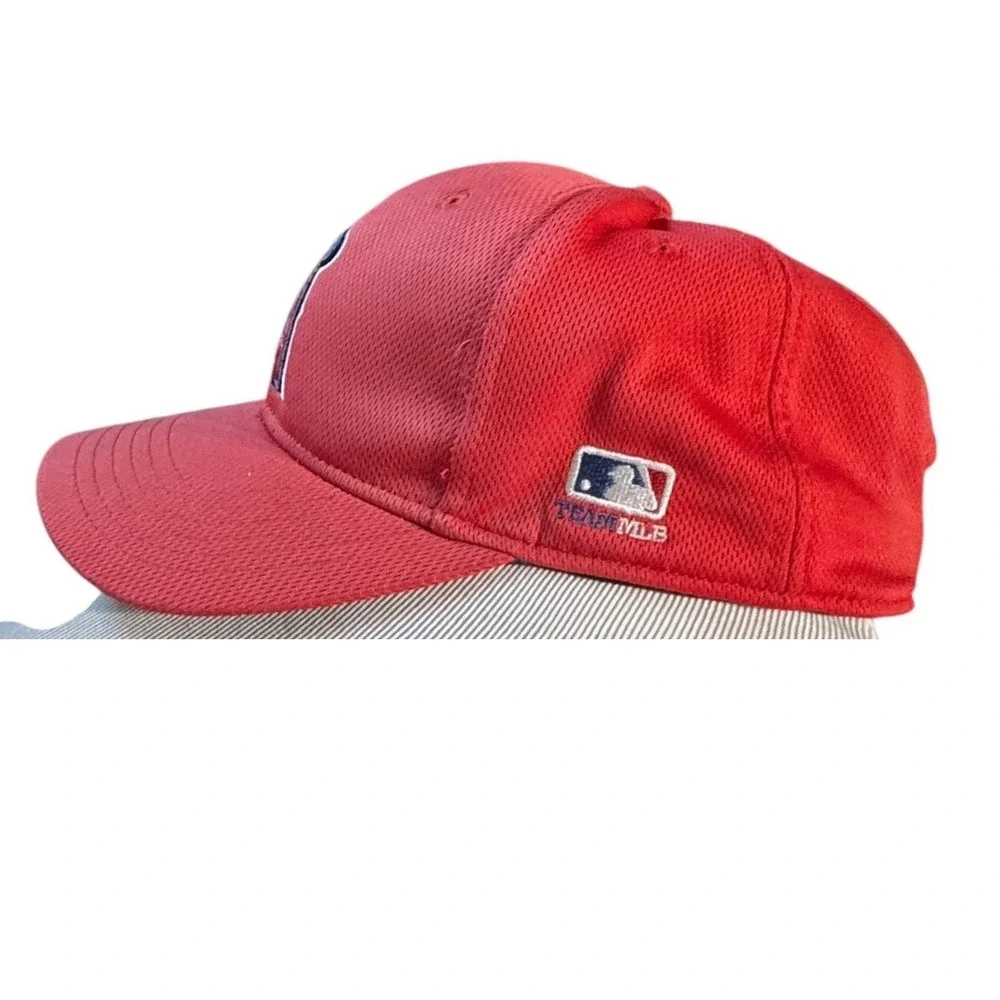 OC Sports Youth Angels Hat Red Polyester Mesh Adjustable Strap MLB Baseball